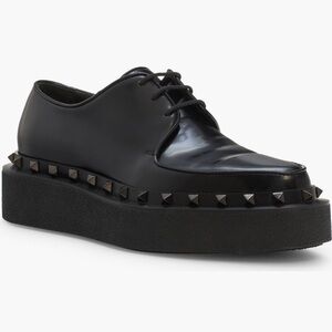 NWT $1150 Valentino Garavani M-Way Rockstud Platform Derby in Black - 7US / 37EU